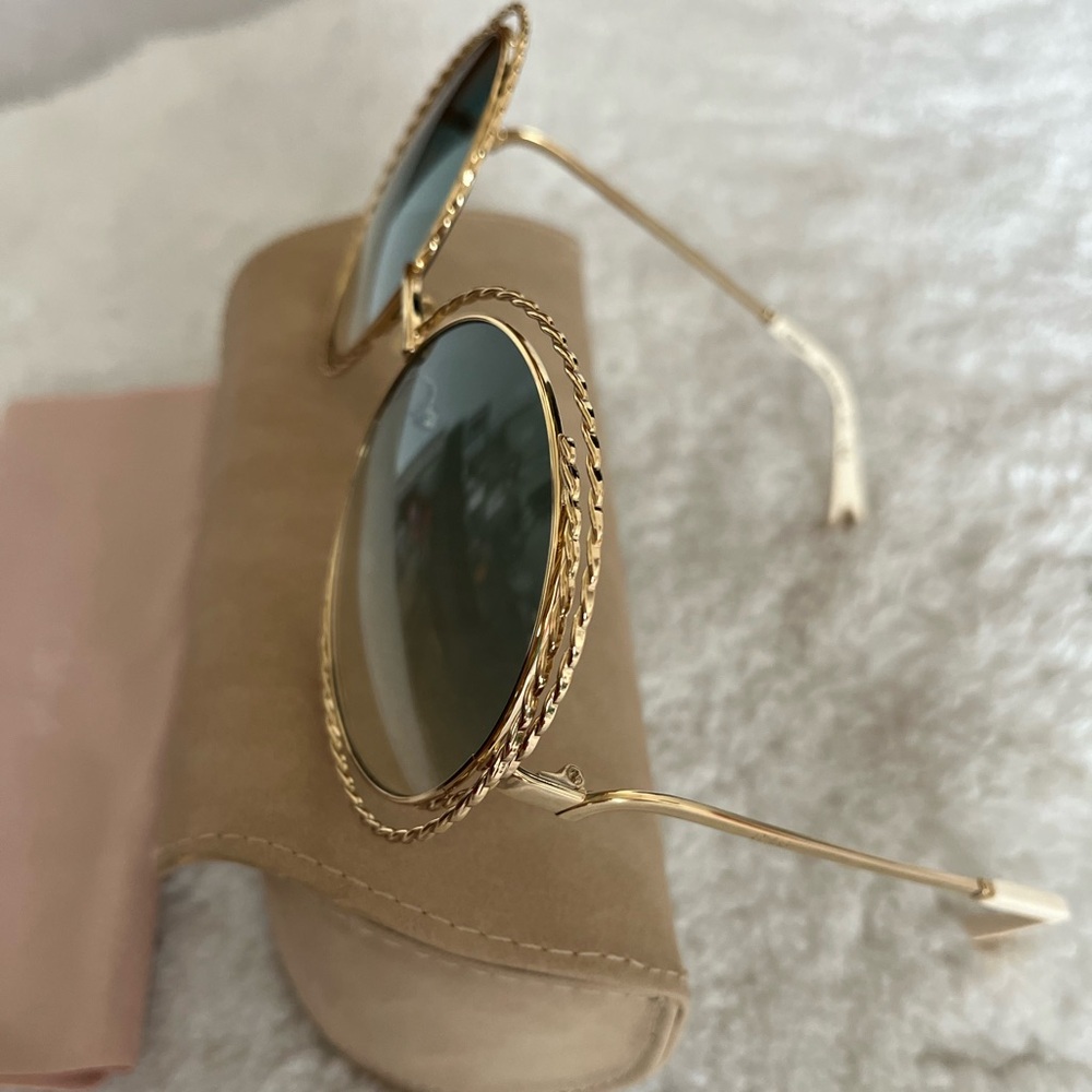 NWOT CHLOE CARILINA CHAIN CE114SC 58mm Round Sunglasses Made in Italy - Picture 3 of 5